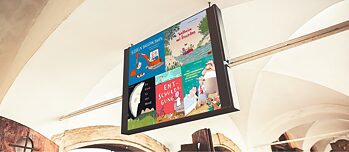 Billboard with book covers
