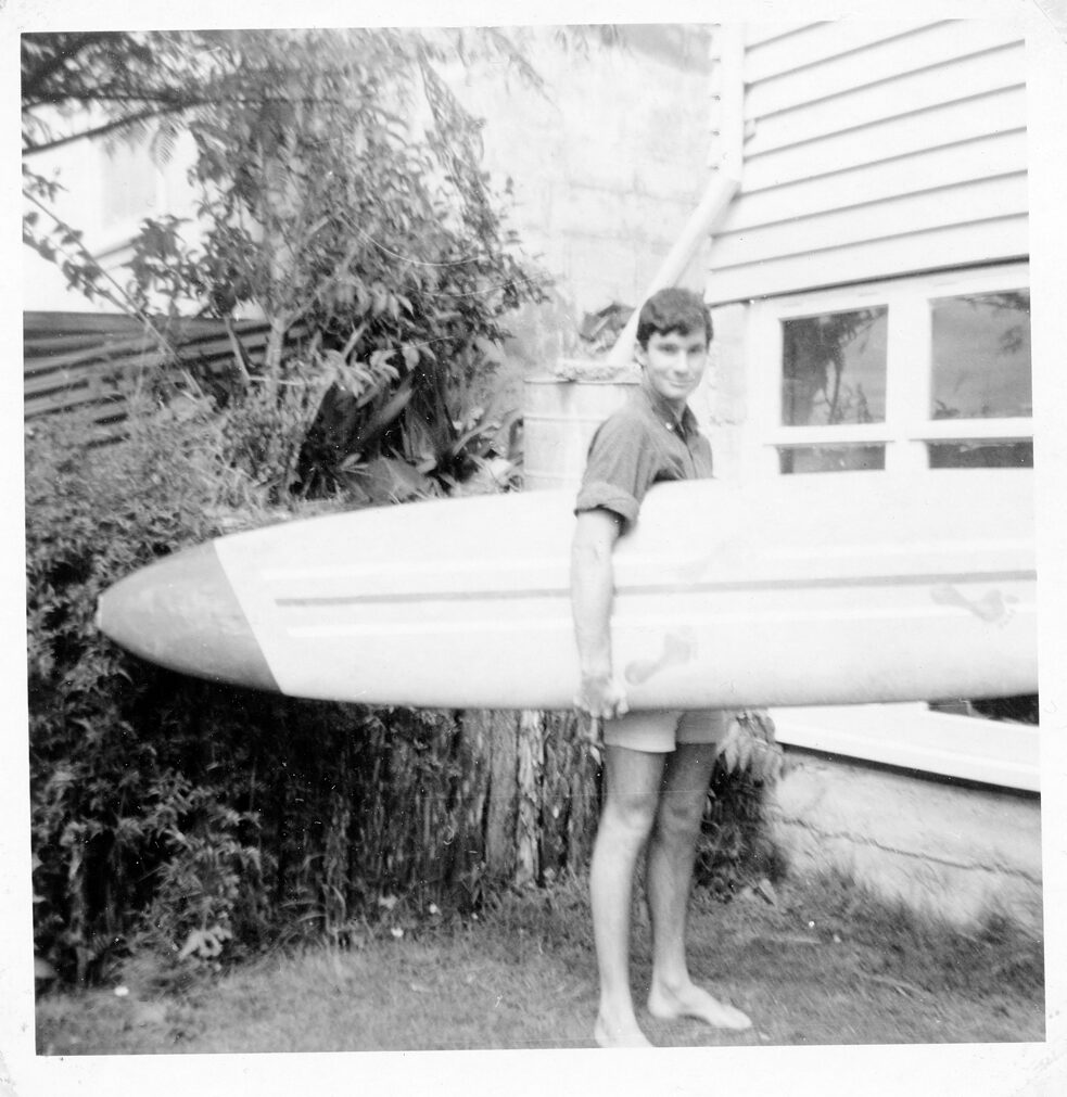 Dave Lowe as a teen surfing