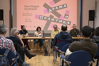 Die Diskussion "Dramaturgie des Protestes" im Rahmen der dritten Ausgabe unseres Festivals New Stages Southeast