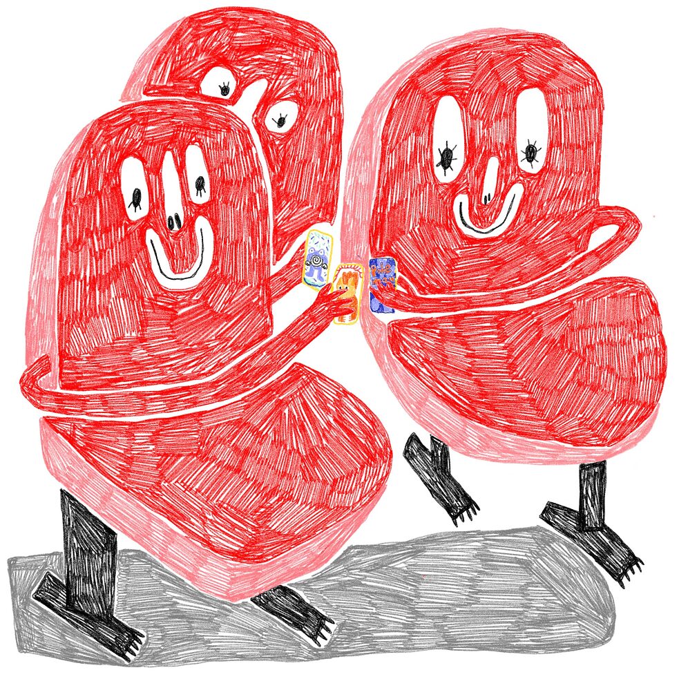 Kinositze spielen mit Pokémon-Karten 