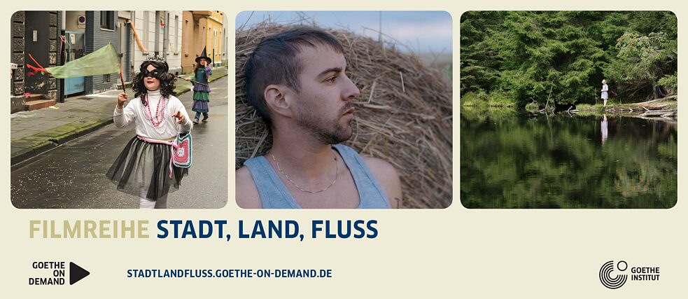 3 Ausschnitte der Filmreihe "Stadt, Land, Fluss" vom Streamingservice Goethe on Demand