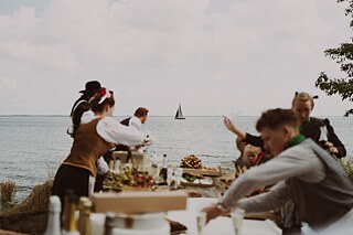 Die Hochzeitszeremonie fand in der Bernsteinbucht statt