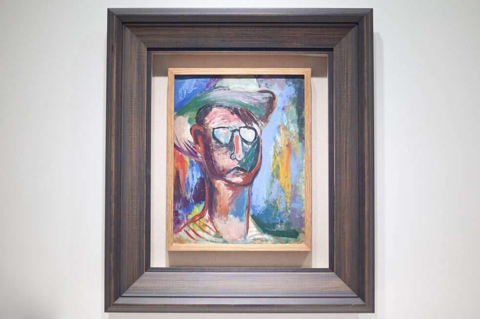 UCCA 尤伦斯: Matisse by Matisse 马蒂斯的马蒂斯, 15.7.–15.10.2023. Unter der Rubrik „Matisse, Fauvismus und moderne chinesische Malerei“ wurde unter anderem dieses Werk ausgestellt: Li Luogong (Heishaluo) 李骆公（黑沙骆）: Self-Portrait 自画像. 40,6x31 cm, Öl auf Holz, 1942–44. (Courtesy Li Busan 李不酸.)
