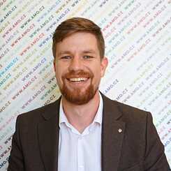 Portrait of Martin Abel (Czech Republic). He is a lawyer and analyst who focuses on decarbonization of the economy, especially the energy sector. He founded the Agrivoltaika Club, which sought to legalize the dual use of land for agriculture and energy. 
