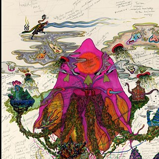 "Diese Kartografie bildet einen kollektiven Körper. Ein mythologisches, hybrides Tier, das in Richtung eines Unbekannten reist; selbst eine alternative Welt, die eine andere durch ihre eigenen Sinne und ihre sinnliche Gestaltung konzipiert.." Rae-Yen Song