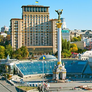 Aussicht auf den Platz der Unabhängigkeit in Kiew