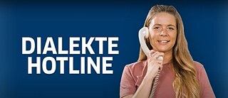 Dialekte Hotline: Rahel Klein mit einem Telefonhörer