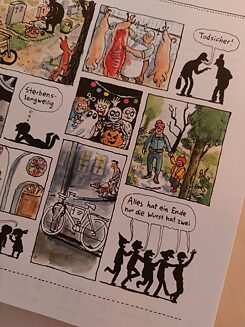 розворот книжки Radieschen von unten про смішні поменти