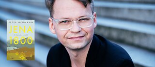 Der deutsche Philosoph Peter Neumann, links im Bild das Buchcover zu Jena 1800. 