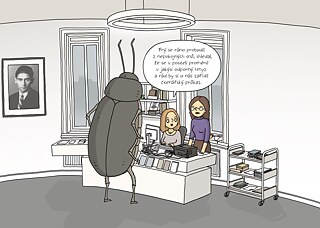 Řehoř Samsa v  knihovně Goethe-Institutu v Praze