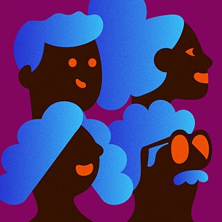 Eine Illustration von vier Menschen