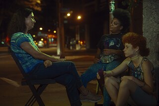 Cidade; Campo. Brasil/Alemanha/França, 2024. Direção: Juliana Rojas. Na foto: Fernanda Vianna, Preta Ferreira, Raquel Ferreira. Berlinale Encounters 2024.