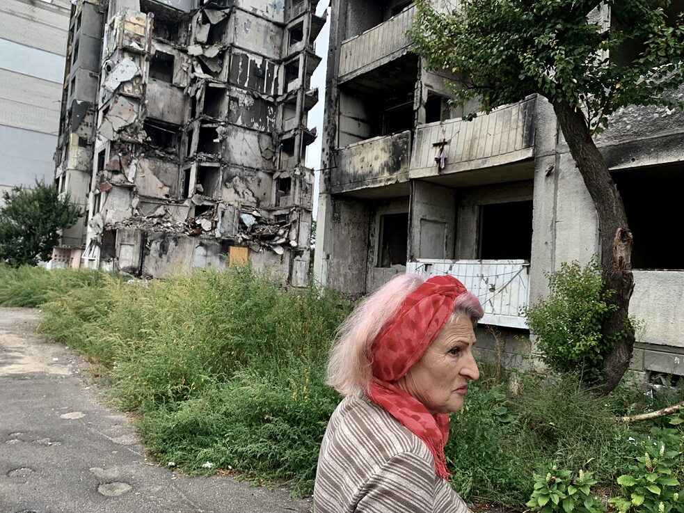 Dieses durch einen russischen Angriff zerstörte Wohnhaus in Borodjanka bei Kyjiw wurde zu einem der Symbole des Krieges.