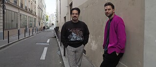 Milky Chance at a photo shoot in a street in Paris