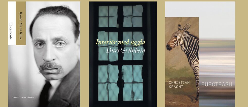 Bokomslag: Testamente,  Interiör med uggla och Eurotrash