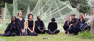 Componentes del colectivo Dry Ocean en Museo Théodore Monod, IFAN de Dakar.