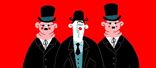 Szene aus „Der Process“ von Franz Kafka | Illustration von Roberto Maján