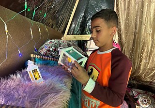 Despite multiple displacements, Eman Saleh of Gaza City has made it a point to purchase over-priced Ramadan decorations and adorn her displacement tent, to bring joy to her seven-year-old son.