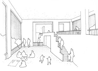 Sketch, Sky-Lobbies in the MHADA Housing Project, 1999