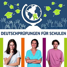 Eine Weltkugel mit akademischem Charakter und Schüler und Eltern befinden sich auf dem Bild