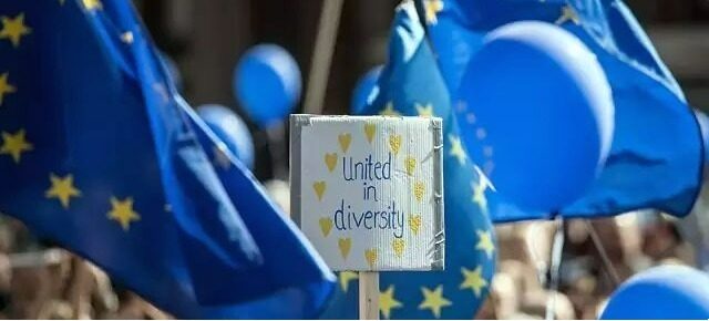 europa-tag Demonstration und Plakatt "United in Diversity"