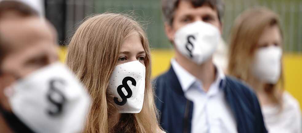 El clima social ha cambiado: manifestación a favor de una Ley de Cadenas de Suministro en septiembre de 2020 frente a la Cancillería Federal.