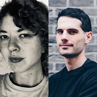 The artists Sina Hensel to the left and Guillaume Slizewicz to the right. 