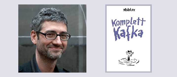 Nicolas Mahler mit seinem Buchcover: Komplett Kafka