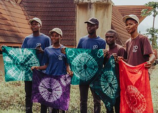 COD Fellows holding up their hand made tiedye