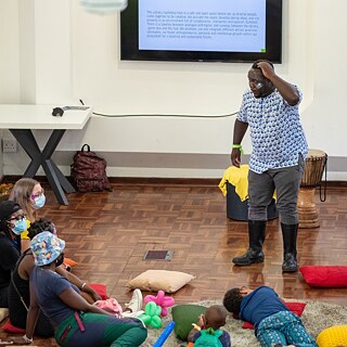 A performance in the Goethe-Institut Johannesburg Library