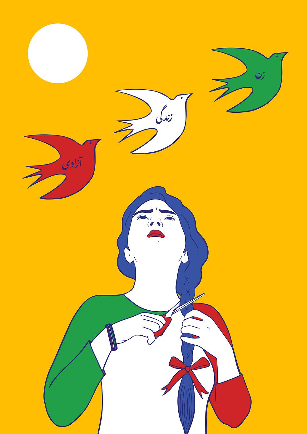 Roshi Rouzbehani: Our hair is not your battleground, 2023, Fine Art Print