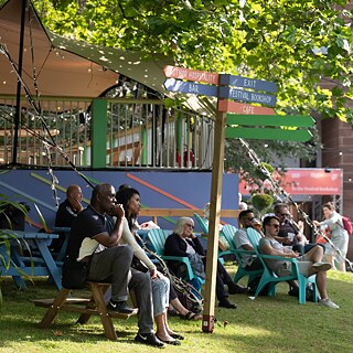 General images of the Edinburgh International Book Festival Village at Edinburgh College of Art on Lauriston Place in Edinburgh, taken duing the 2021 August Festival.