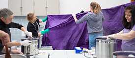 A joint workshop with museum colleagues was devoted to producing Ruth Buchanan’s work Spiral Time, 2022.