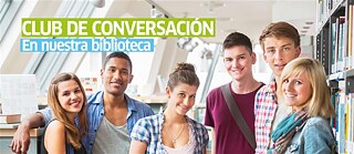 Konversationsclub Banner, Menschen, die lächeln