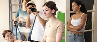 Pupils with video and photo cameras