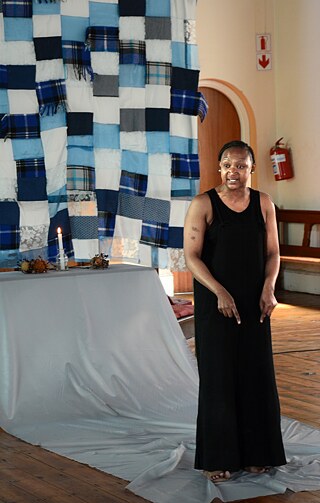 Performer Awethu Hleli performing in the piece ‘Ziyana’, a theatre work conceptualised by Nwabisa Plaatjie