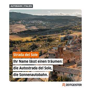 Foto af den italienske motorvej Autostrada del Sole. 