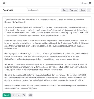 Història generada per una màquina sobre un nen que s'embarca en un (aventurer) viatge al voltant del món.