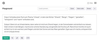 Text generat per la màquina per a introduir vocabulari sobre el tema de les vacances.