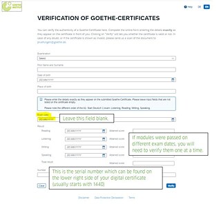 Exam Cert Validation