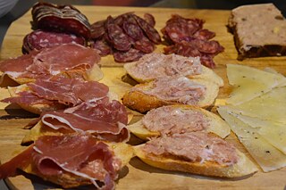 Different meat and cheese specialities