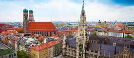City view with City Hall and Frauenkirche Munich