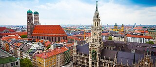 City view with City Hall and Frauenkirche Munich