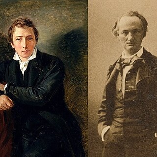 Porträt von Heine et Fotografie von Baudelaire