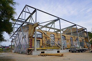 Baugerüst für das neue Dach, Ausbau des ZK/U- Sitzes, 2022