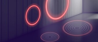 Banner Rose Neon mit dunklem Hintergrund Bildende Kunst AMT