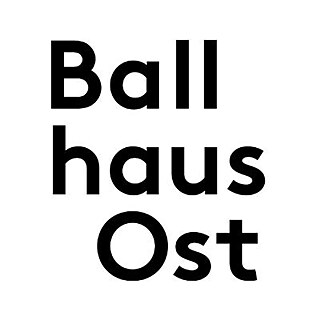 Black lettering on a white background Ballhaus Ost