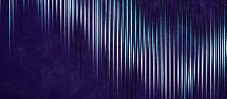 Banner neon Blau und sound Wellen Musik AMT