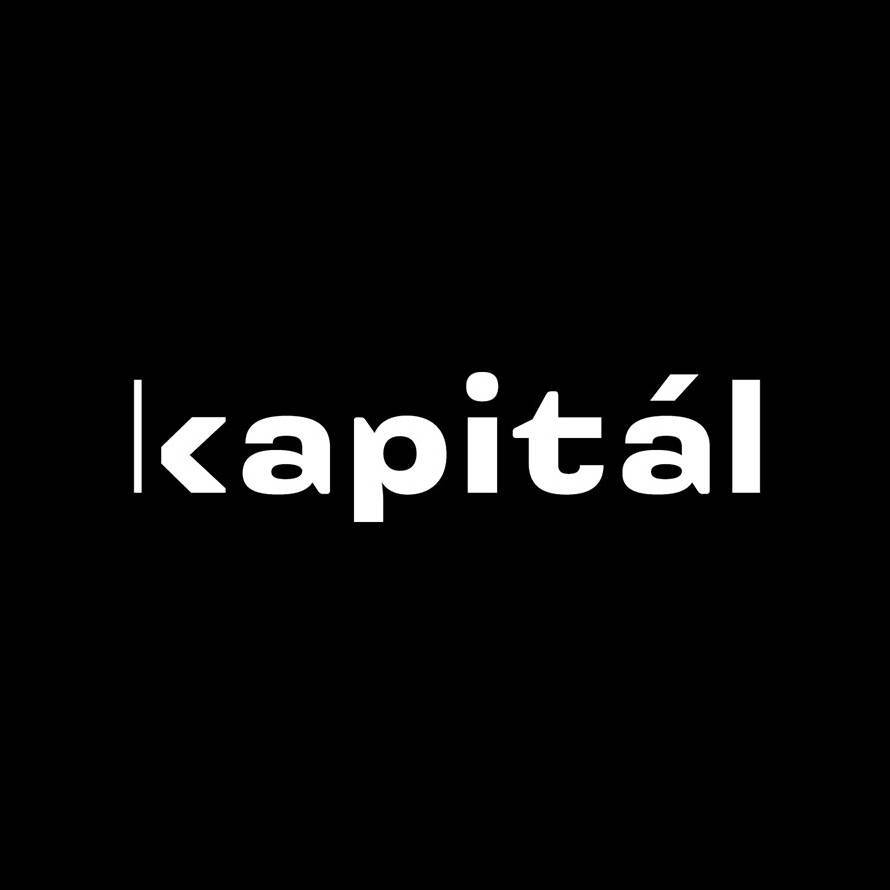 Logo Kapitál – Kapitál in white letters on black background