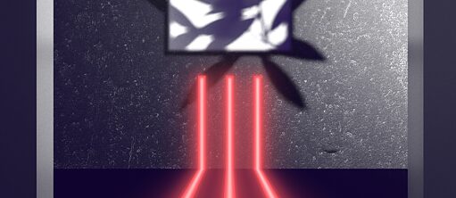 Banner orange magenta bildende Kunst AMT